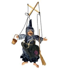 Witch Halloween String Puppet Porcelain Spooky Horror Decoration